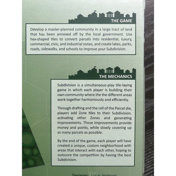 Subdivision Board Game by Lucas Hedgren 2015 Bezier Games, New and Sealed - Picture 3 of 8